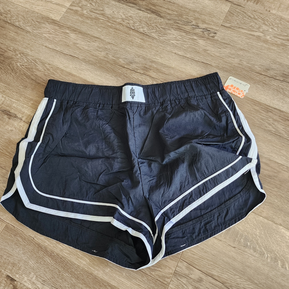 Free People Movement Black and White Athletic Shorts